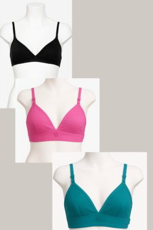 Everyday Comfort Cotton Bra – Available in Black, Pink & Teal Green